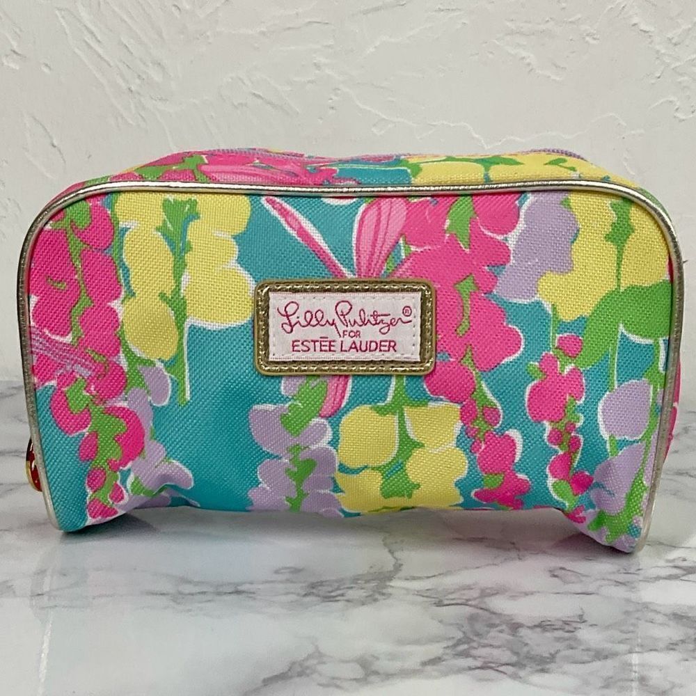 Lilly Pulitzer For Estée Lauder Abstract Floral Cosmetic Bag